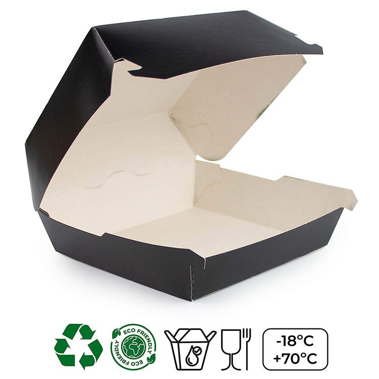 Disposable Black Cardboard Lunch Box 4