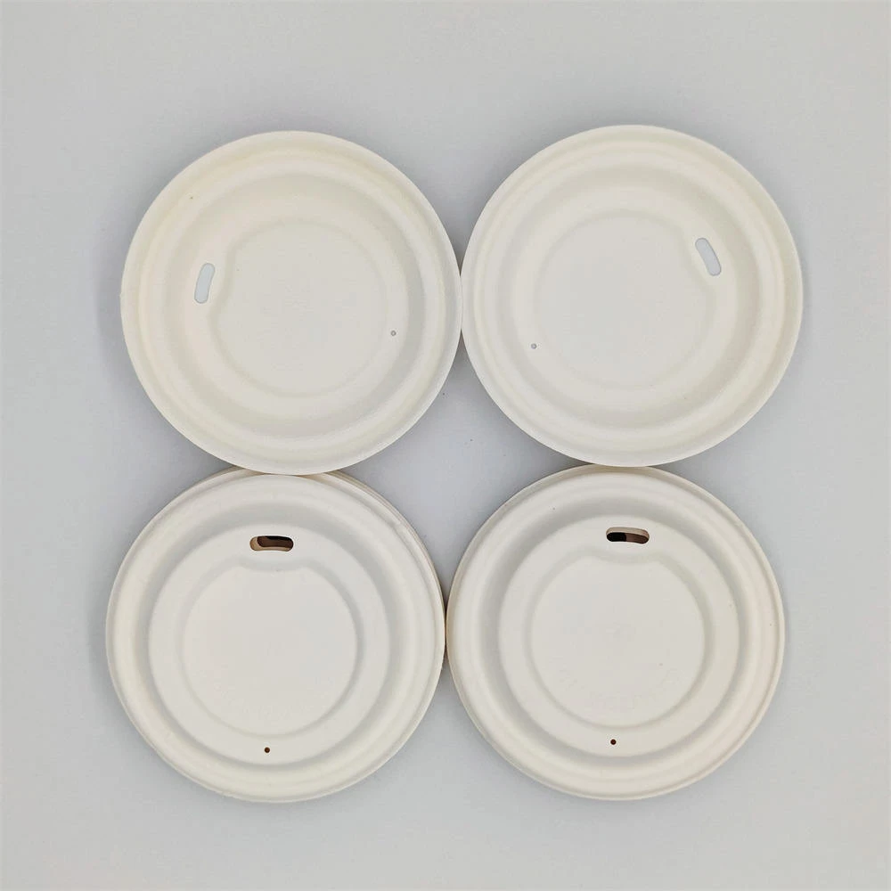Disposable Sugarcane Pulp Lid for 12oz cup 3 Disposable Sugarcane Pulp Lid for 12oz cup 3