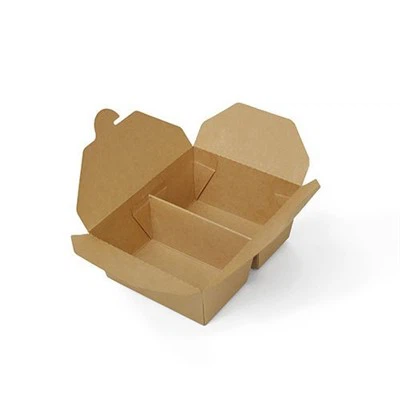 Kraft Paper 2 Compartments Food Box